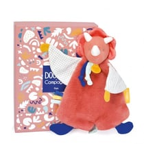 Doudou plat dinosaure orange Lou - 25 cm - Doudou et compagnie