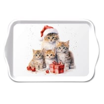 Mini-plateau en mélamine chatons de Noël