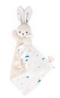 Carre douceur doudou lapin blanc delicat - Kaloo - Bleu