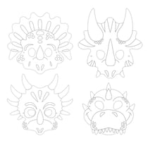 MégaCréa DIY - Masque pour enfant à colorier Dinosaure 4 pièces