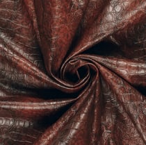 Tissu Simili cuir souple Croco sur fond Marron