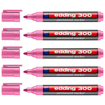 Lot de 5 marqueurs permanents pointe ronde 1,5-3 mm - EDDING - Rose - 300