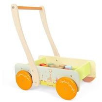 Chariot de marche sophie la girafe + cubes - janod - j09537 - trotteur