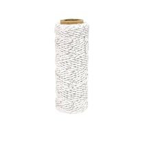 MégaCréa DIY - Ficelle Cordelette en coton Bicolore argenté et blanc 2 mm x 30 m
