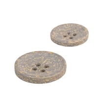 Lot de 6 boutons rond écorces de riz 4 trous gris cendre