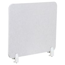 Séparateur de Bureau Blanc Cassé en PET Acoustique Recouvert de Tissu 72 x 50 cm avec Pinces de Fixation