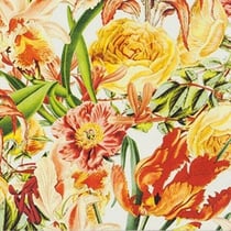 Lot de 4 serviettes en papier découpage collage 33 cm FLEUR JAUNE ORANGE F 380