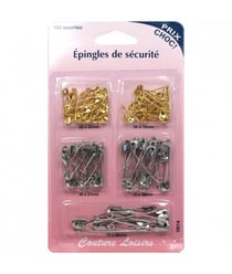 Épingles de sûreté et épingles à nourrice assortiment X 100 - Distrifil
