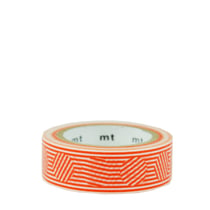 Masking Tape - lignes et cercles orange - 7 m x 15mm