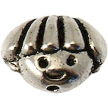 MégaCréa - Perle métal garçon 12x9 mm Argenté (10 pièces)