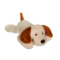 Peluche - Peluche Chien Allongé Douceur Crème Oreilles Marron - 75 cm