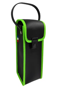 Sacoche souple pvc Noire-Verte pour 3 boules de pétanque et cochonnet avec poignée en Jaftex - Maroquinor