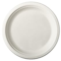12 Assiettes en Canne à Sucre - Blanc