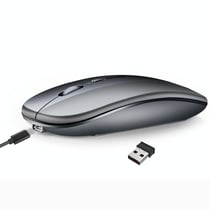 Souris Bluetooth Sans Fil Rechargeable Ultra Fine et Silencieuse Or Gris YONIS