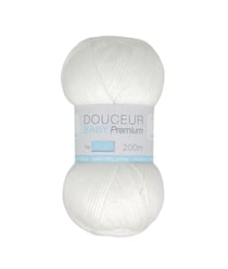 Fil à tricoter Douceur Baby Premium - Trimits : Idéal pour les Tricots de Bébé 101 Blanc