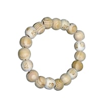 Bracelet Lucky Karma Bois clair Perles rondes 10 mm - Omsaé
