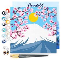 Mini Peinture par Numéro Figured'Art 20x20cm avec cadre Le Mont Fuji - Petit Format