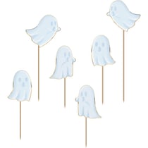 6 Cake Toppers - Fantôme Halloween Pastel