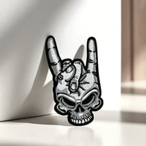 Patch thermocollant Main Rock – Écusson brodé tête de mort
