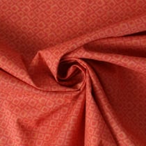 Tissu Coton imprimé graphique Lozaa sur fond Brique - Au mètre