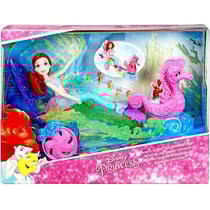 Poupee princesse ariel la petite sirene et son hippo-carrosse - disney - hasbro - e1699