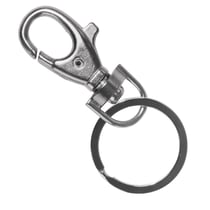Porte - clé avec rotation, 5cm ø, platine, av. anneau ressort, 1 pièce