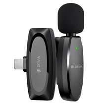 Devia Micro-cravate sans fil avec Récepteur USB-C 10m et Réduction de Bruit ENC Noir
