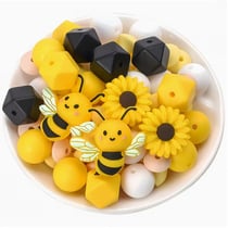 Ensemble de 34 perles en silicone fabrication bijoux fantaisies, attache tétine NOUNOURS LICORNE ROSE 824953