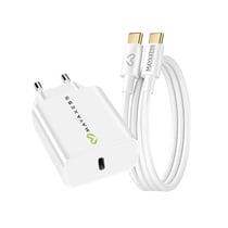 Mayaxess Chargeur Secteur pour Galaxy A56 20W + Câble USB-C 1m Blanc