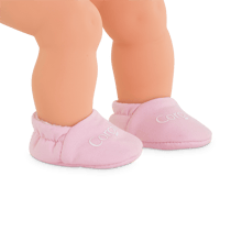 Chaussons roses pour poupon 30 cm
