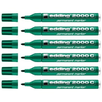 Lot de 6 marqueurs permanents - EDDING - Pointe ronde 1,5-3 mm - Corps aluminium - Vert
