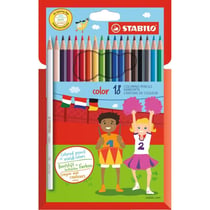 Crayon de couleur STABILO - Lot de 6 étuis de 18 crayons - Bois - Assortis