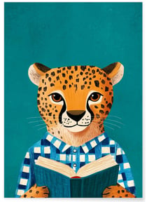 Affiche Guépard lecteur | A3 : 29,7x42cm