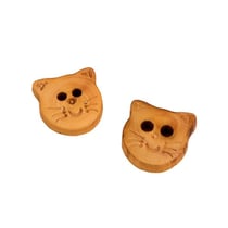 Bouton bois enfants chat