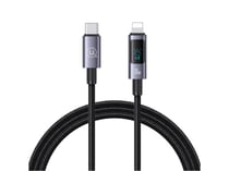 Avizar Câble de chargement 30W Type-C à Lightning 1.2m Modèle Display SF avec Écran LED Noir