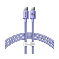 Baseus Câble USB-C vers USB-C 100W Série Crystal Shine Charge et Synchronisation 1,2m Lavande