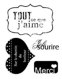 Tampons transparents "j'aime