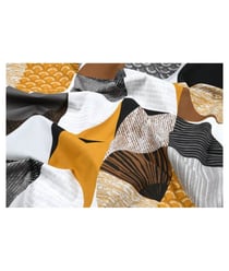 Tissu coton formes géométriques de 160 cm de largeur geometrico moutarde vendu par 50 cm