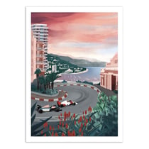 Affiche 30x40 cm - Monaco Circuit - Goed Blauw