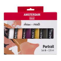 Kit 6 tubes 120 ml - Peinture acrylique Amsterdam Standard Series - Portrait - Fine