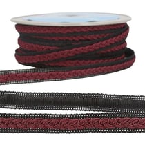 Bobine 20m Galon robe bicolore Bordeaux/noir 14mm