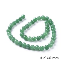 Fil de 44 perles ronde en pierre naturelle aventurine 8 mm