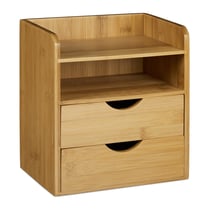 Organiseur de bureau en bambou casier de rangement 20 x 21 cm