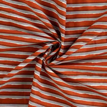 Tissu Voile de Coton Rayures irrégulières sur fond Terracotta