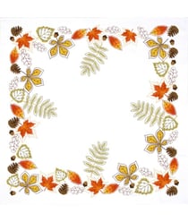 Kit de nappe à broder - Feuilles d'automne - 80 x 80 cm - Trimits Blanc