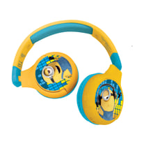 Casque 2 en 1 Les Minions Bluetooth et Filaire avec limitation de son