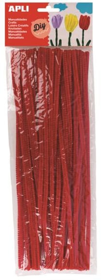 SACH 50 CHENILLES ROUGE 30CM