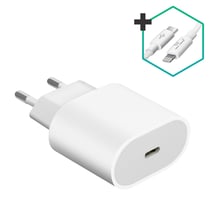 Chargeur Secteur USB-C et Câble Lightning Charge Rapide Power Delivery 20W Noir