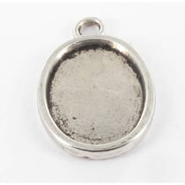 MégaCréa - Médaillon en métal ovale Petit modèle Argenté