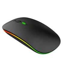 Souris Sans Fil Rechargeable 1600 DPI Lumières Colorées Design Élégant Noir YONIS